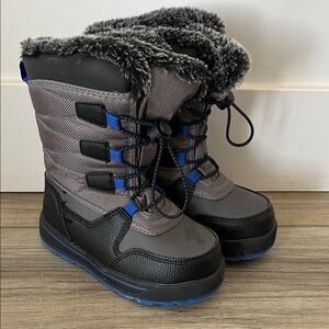 Kids Gray and Black Winter Boots